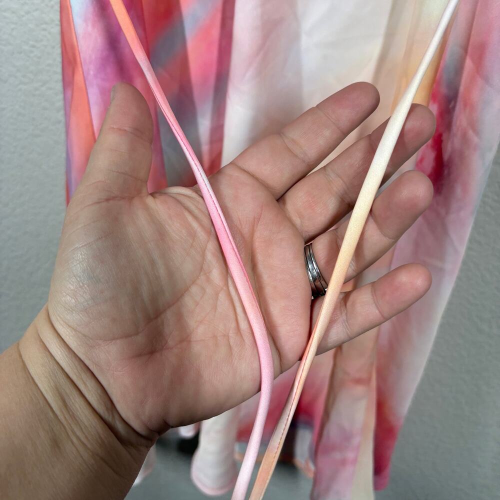 Resa x Jojo Medium Naomi Mini Slip Dress Pink Soraya Tie Dye Watercolor - Picture 5 of 10